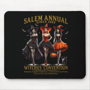 Tapis De Souris Convention des sorcières Halloween Filles Salem an