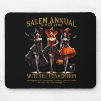 Tapis De Souris Convention des sorcières Halloween Filles Salem an