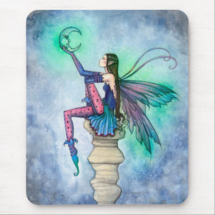 Tapis De Souris Conversation avec la lune Fairy Imaginaire Art