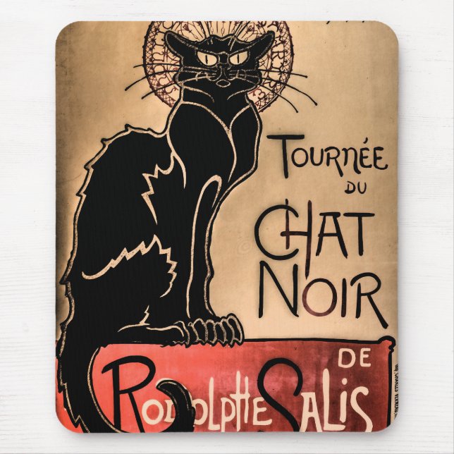 Tapis De Souris Conversation Noir - Poster de chat noir (Devant)