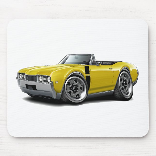 Tapis De Souris Convertible 1968 Jaune-Noir d'Olds 442 (Devant)