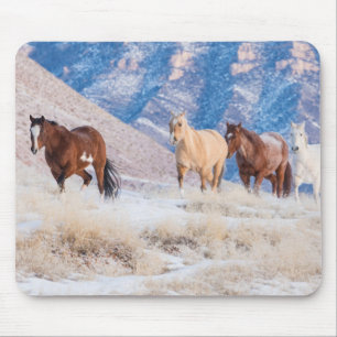 Tapis De Souris Convoi de chevaux de cow-boy au ranch Hideout