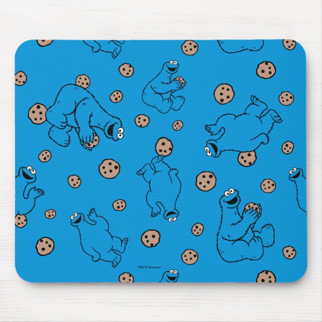 Tapis De Souris Cookie Monster et Cookies Motif bleu (Devant)