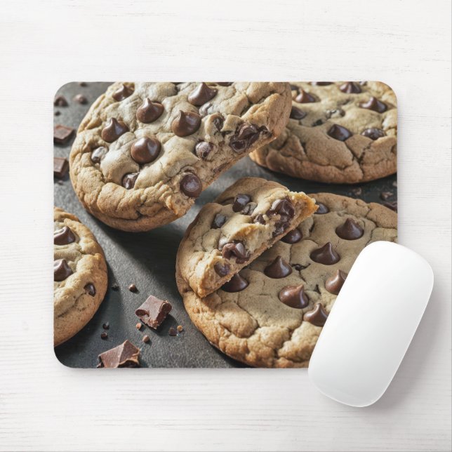 Tapis De Souris Cookies à puces de chocolat sélectionnables (Avec souris)