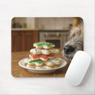 Tapis De Souris Cookies de Noël au Sucre Avec le Nez de Chien