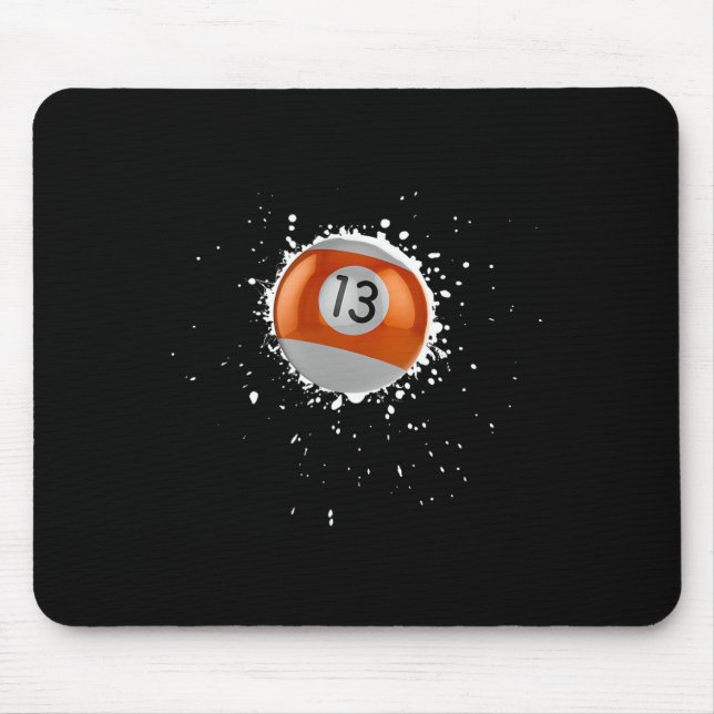 Tapis De Souris Cool 13 balles Treize billard billard peinture pla (Devant)