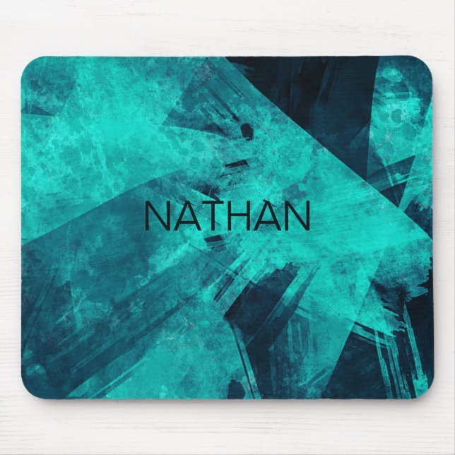 Tapis De Souris Cool Abstract Jagged Blue Art Personalised (Devant)