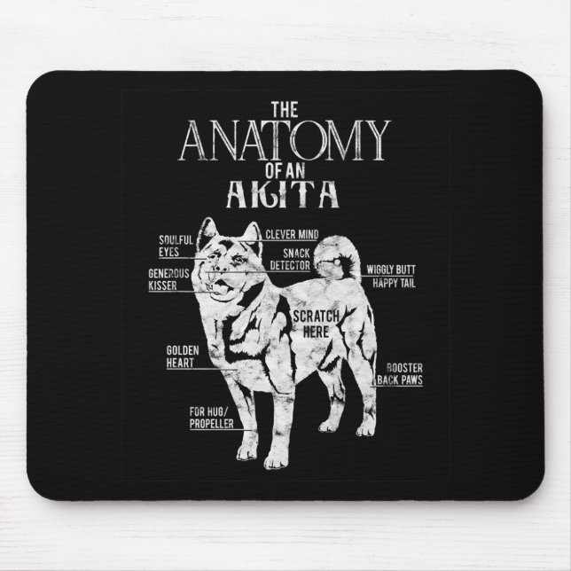 Tapis De Souris Cool Akita Anatomy Clos Cadeaux Amoureux de les ch (Devant)