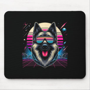 Tapis De Souris Cool allemand berger chien Rétrofuturisme Art Styl