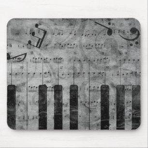 Tapis De Souris Cool antique grunge, effet piano notes musicales