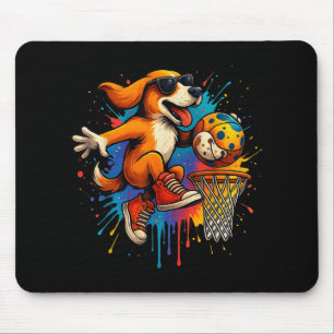 Tapis De Souris Cool Basketball Chien Dunking Amusants Enfants Ani