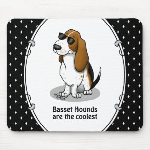 Tapis De Souris Cool Basset Hound chien et lunettes de soleil (tri