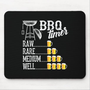 Tapis De Souris Cool Bbq Timer Raw Rare Moyen Bien Drôle Bière Dri