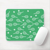 Cool Blanc Retro Raquettes de Tennis Motif Vert