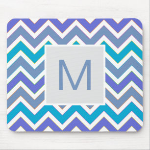 Tapis De Souris Cool Blue Sporty Chevron Motif Monogramme
