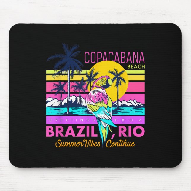 Tapis De Souris Cool Copacabana Beach Brésil Rio Vibes d'été graph (Devant)