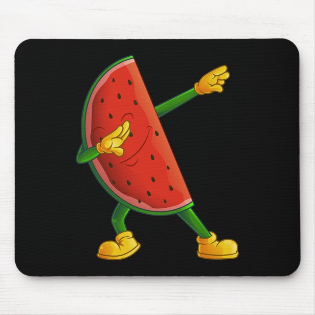Tapis De Souris Cool Dabbing Watermelon Drôle Fruit Dancing Athlet (Devant)