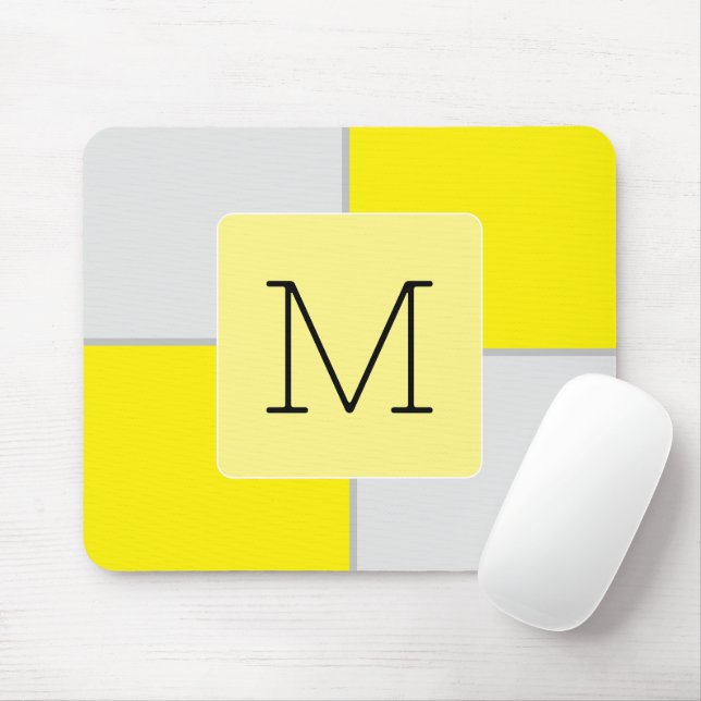 Tapis De Souris Cool de bloc de couleur géométrique Neon initial m (Avec souris)