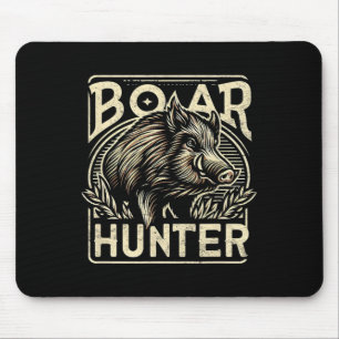 Tapis De Souris Cool de sanglier Retro Chasse de porc Mens Vintage