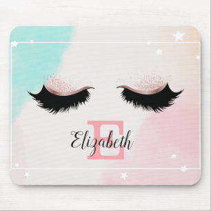 Tapis De Souris Cool Faux Lashes, Monogramme Personnalisé
