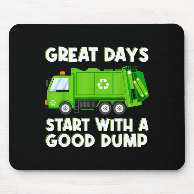 Tapis De Souris Cool Garbage Truck Good Dump Truck Men Kids Boys T (Devant)