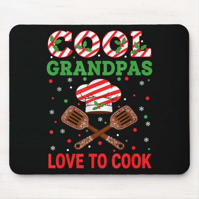 Tapis De Souris Cool Grandpas Love To Cook Festive Fun Candy Cane  (Devant)