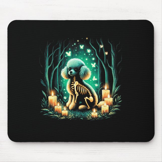 Tapis De Souris Cool Jouet Poodle Chien Squelette Halloween Chien  (Devant)