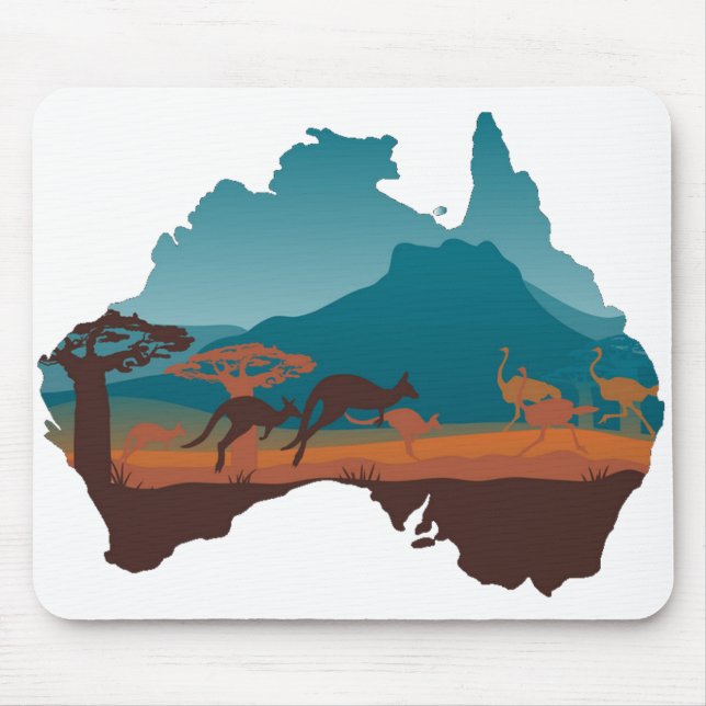Tapis De Souris Cool Kangaroo Australie voyage Support Australie (Devant)