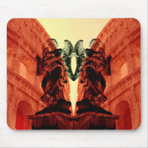 Tapis De Souris Cool modern collage of historical Rome in red