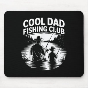 Tapis De Souris Cool Papa Club de pêche Fête du Père Lac Vie Tee