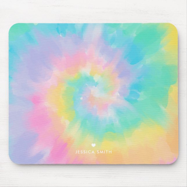 Tapis De Souris Cool Rainbow Tie Dye Motif Personnalisé (Devant)