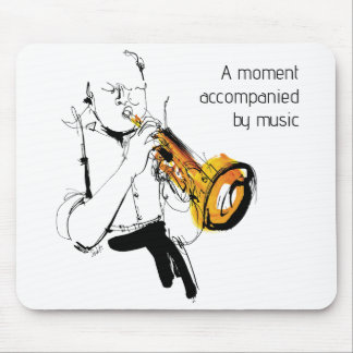 Tapis De Souris Cool Retro Man Playing Trumpet - Jazz Music Art