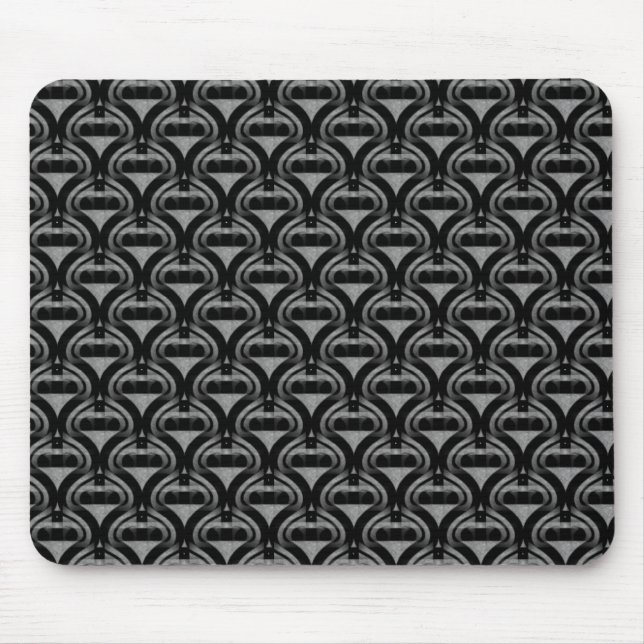 Tapis De Souris Cool rétro noir et gris Mousepad (Devant)