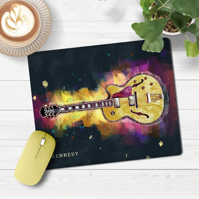 Tapis De Souris Cool Rock and Roll Band Guitare Art (Cool Rock and Roll Band Guitar Art Mouse Pad)