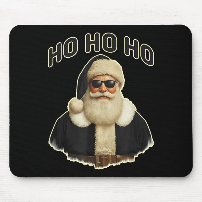 Tapis De Souris Cool Santa In Black Hat Sungles Graphic  (Devant)