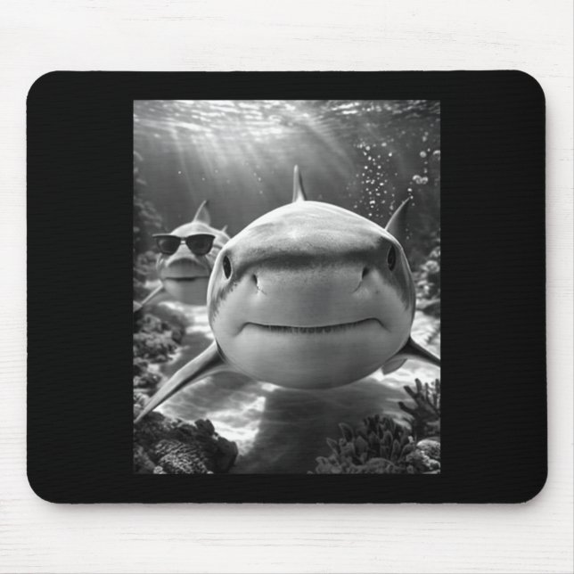 Tapis De Souris Cool Shark Animal Selfie  (Devant)
