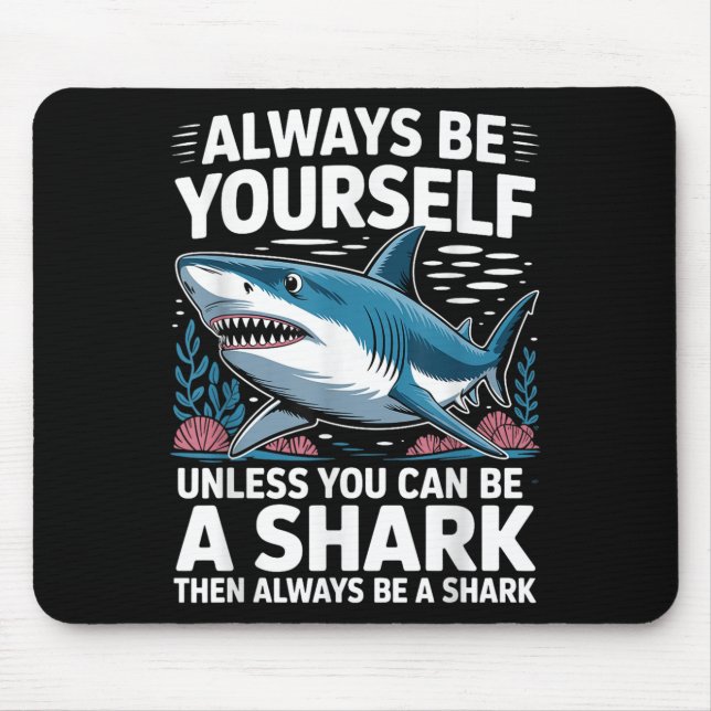 Tapis De Souris Cool Shark Novelty For Men Women Kids Shark Fan Sh (Devant)