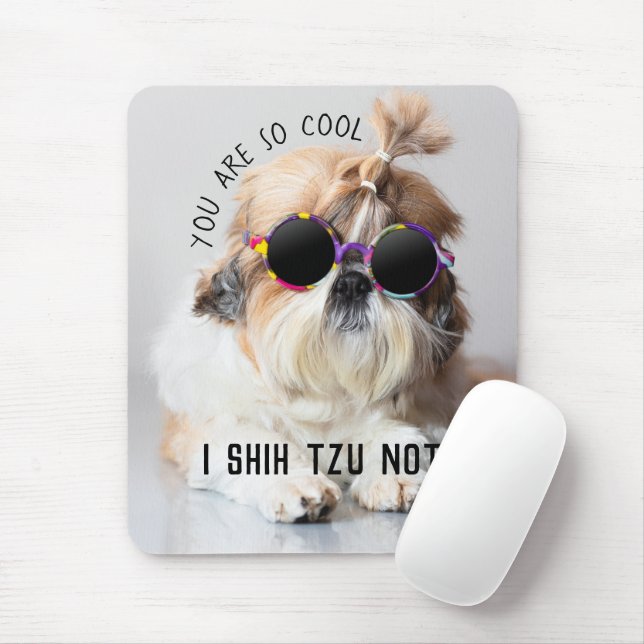 Tapis De Souris Cool Shih Tzu Pas amusant Lunettes de soleil migno (Avec souris)