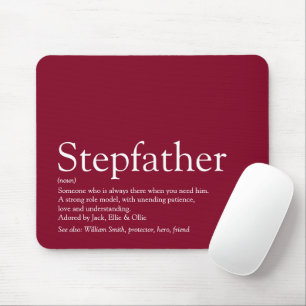 Tapis De Souris Cool Stepfather, Stepdad Définition Fun Burgundy