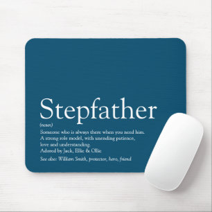 Tapis De Souris Cool Stepfather Stepdad Définition Fun Modern Blue
