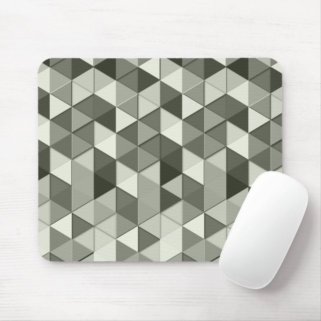 Tapis De Souris Cool triangles gris motif géométrique (Avec souris)