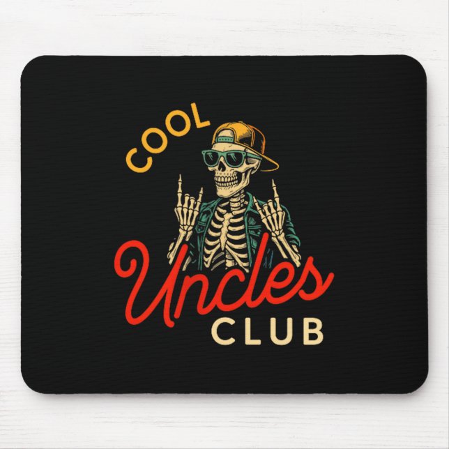 Tapis De Souris Cool Uncles Club Shirt Funny Skeleton Retro Uncle  (Devant)