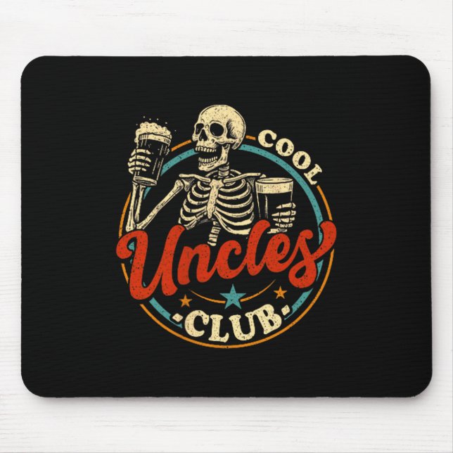 Tapis De Souris Cool Uncles Club Shirt Uncle Skeleton Men Fathers  (Devant)