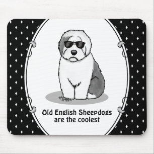 Tapis De Souris Cool Vieux Chien à mouton anglais (Grey 1) Mignonn