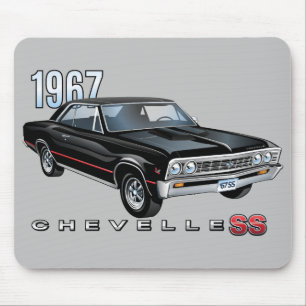 Tapis De Souris Cool Vintage noir 1967 Chevy Chevelle SS
