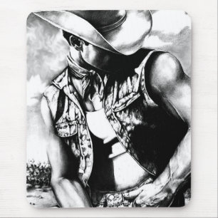 Tapis De Souris Cool Western Cowboy Masculine Art moderne
