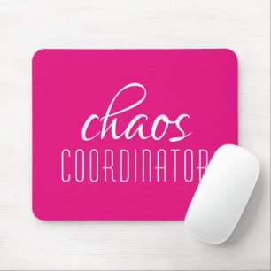 Tapis De Souris Coordinateur Chaos Typographie rose Tex