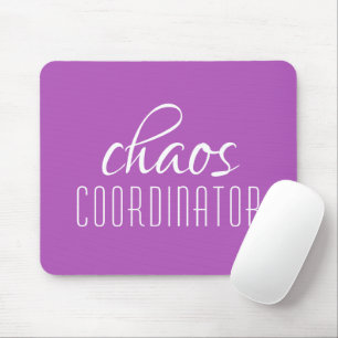 Tapis De Souris Coordinateur Chaos Typographie Violet