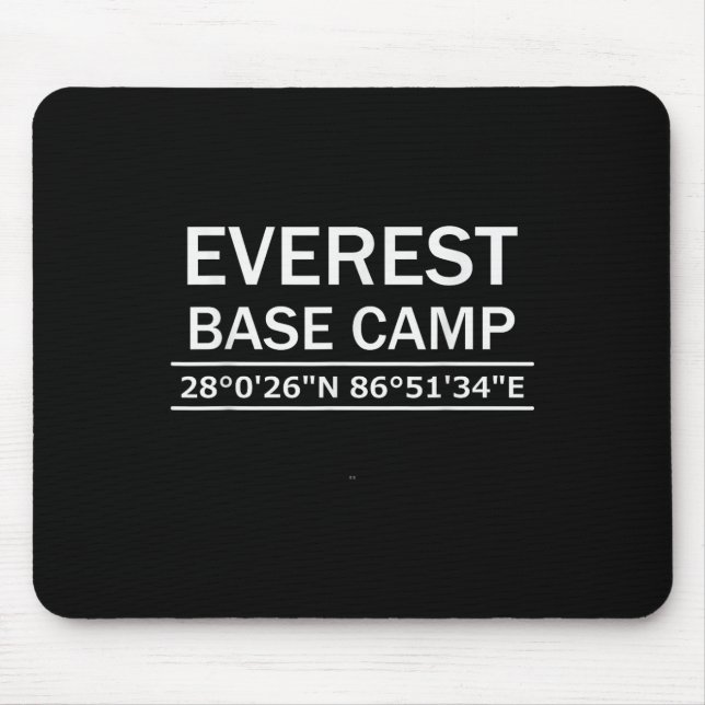 Tapis De Souris Coordonnées du camp de base de l'Everest  (Devant)