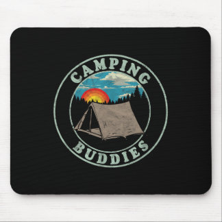 Tapis De Souris Copains de camping ! T-shirt rétro drôle pour amis